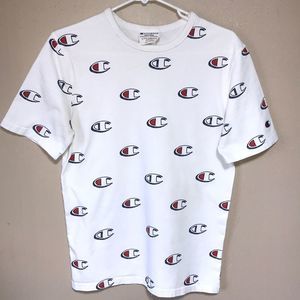 Champion red white & blue Heritage Athletic Logo T-shirt size small unisex